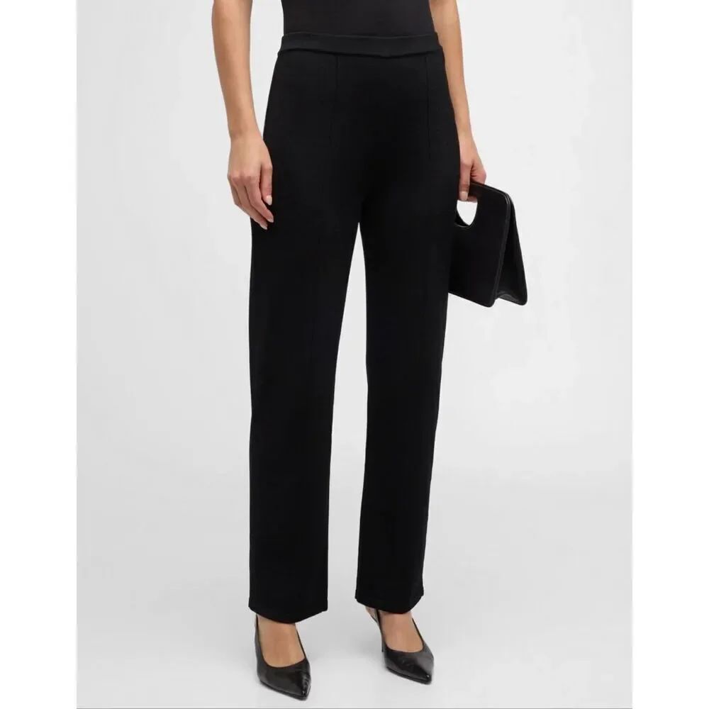 St. John Boutique Line Satin Crepe Pants | Black in 4
